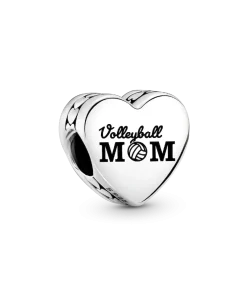 Volleyball Mom Heart Charm