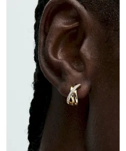 Alternative view of Crossover Pavé Hoop Earrings