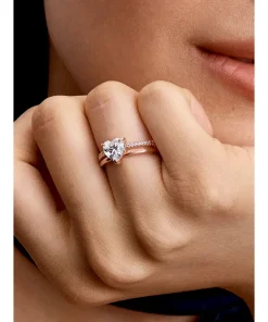 Alternative view of Double Band Heart Ring