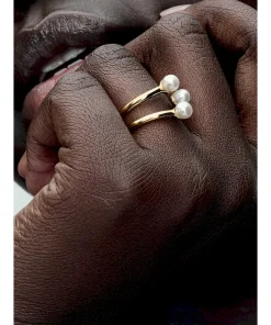 Alternative view of Treated Freshwater Cultured Pearl Open Ring