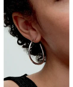 Alternative view of Organically Shaped 42 mm Open Hoop Earrings