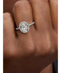 Alternative view of Oval Sparkling Halo Statement Ring