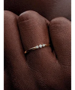 Alternative view of Pandora Era 14k Gold Lab-grown Diamond Triple Stone Ring