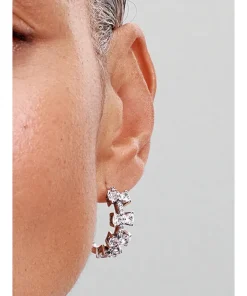 Alternative view of Sparkling Bow Row Hoop Earrings