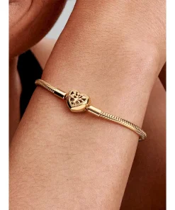 Alternative view of Family Tree Heart Clasp Snake Chain Bracelet