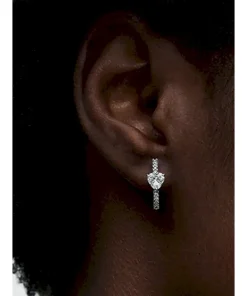 Alternative view of Sparkling Heart Hoop Earrings