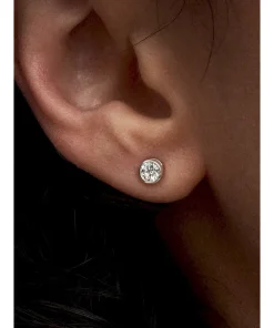 Alternative view of Pandora Era Bezel Sterling Silver Lab-grown Diamond Earrings